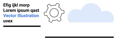 Bulutun yanındaki ikon, teknolojiyi, bulut hesaplamasını ve sistem entegrasyonunu sembolize ediyor. Teknolojik çözümler, bilişim hizmetleri, veri depolama, yenilik, strateji bağlantısı için ideal basit iniş