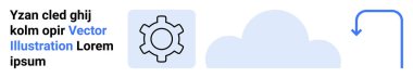 Aşağıya doğru ok atan bir bulutun yanında vites simgesi. Bağlantı, iş akışı ve teknoloji entegrasyonunu gösteriyor. Otomasyon, bulut hesaplama, veri akışı, süreç optimizasyonu ve dijital için ideal