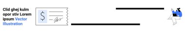Dolar sembolü ve imzalı ödeme makbuzu, dizüstü bilgisayar kullanan biriyle eşleştirilmiş. Çevrimiçi alışveriş, finans, bankacılık, işlemler, fatura, e-ticaret ve basit bir iniş için ideal