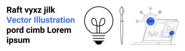 Ampul, fırça ve bilgisayar ekranı yaratıcılığı, teknolojiyi, yeniliği ve analitiği temsil eden grafikler ve ağ düğümleriyle. Yaratıcılık, iş dünyası, eğitim sanatı pazarlaması için ideal