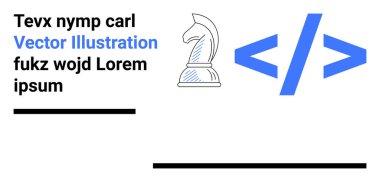 Kodlama parantezlerinin yanında satranç şövalyesi strateji ve programlamayı birleştirir. Teknoloji, yenilik, tasarım, eğitim, pazarlama, takım çalışması, adaptasyon, basit iniş sayfası için ideal