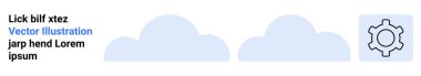Bulut hesaplama, teknoloji ve sistem entegrasyonunu temsil eden gri dişli bir ikonun yanında üç mavi bulut şekli. Teknoloji, yenilik, ağ oluşturma, bilişim çözümleri, bulut hizmetleri için ideal