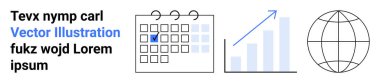 İşaretli tarih, yükselme grafiği ve dünya çizgisi olan takvim. Planlama, analitik, küresel ulaşım, eğitim, pazarlama, üretkenlik için ideal basit iniş sayfası