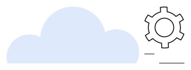 Bulut sembolü dişli simgesi ile eşleştirilmiş sistem yapılandırması, optimizasyonu veya bulut hesaplaması. Teknoloji, yazılım geliştirme, bilişim çözümleri, işlem otomasyonu, sistem kurulumu için ideal