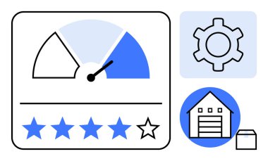 Performans göstergesi hız göstergesi, ayar erişimi için teçhizat ve yıldız derecelendirme sistemi ile ev garajı temsilciliği. Lojistik, değerlendirme, analitik, yönetim, üretkenlik, gerçek