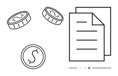 Dolar işaretli paralar ve istiflenmiş belgeler mali, muhasebe, işlem ve kayıt tutma hissini uyandırıyor. İş için ideal, sözleşmeler, yatırım, bütçe, bankacılık finans