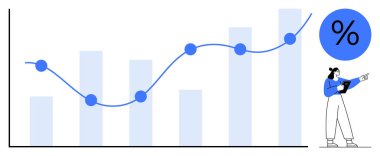 Moda ve bar grafikleri ilerlemeyi, veri büyümesini ve yüzdeleri izliyor. İşaret etmek yoruma yol açar. Analiz, finans, strateji, performans ölçümleri, istatistik tahminleri için ideal