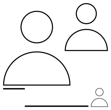 Değişik boyutlarda üç insan figürünün soyut tasviri, hiyerarşi, ağ oluşturma veya ölçeklendirmeyi akla getiriyor. Takım çalışması, organizasyon yapısı, liderlik rolleri, bağlantı, büyüme için ideal