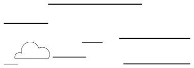 Etrafında yatay çizgiler olan bulut rüzgar hareketini ve sakin atmosferi temsil ediyor. Hava, doğa, basitlik, sükunet, tasarım, soyutlama, berraklık için idealdir. Düz basit metafor