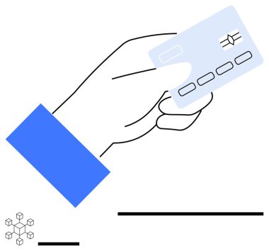 Elde tutulan kredi kartı modern ödeme çözümleri, güvenlik ve basitliği vurguluyor. E-ticaret, fintech, bankacılık, çevrimiçi alışveriş, dijital cüzdan, finansal yönetim sade iniş için ideal