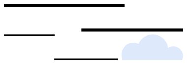 Siyah yatay çizgileri olan mavi bulut parlak ve modern bir kompozisyon oluşturuyor. Markalaşma, basitlik, modernlik, yaratıcılık, dijital medya, tasarım kavramları, basit iniş sayfası için ideal