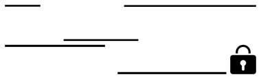 Sansürlenmiş metin satırları, veri koruması, mahremiyet ve güvenliği temsil eden kapalı bir asma kilidin yanında kısmen gizli. Siber güvenlik, şifreleme, gizlilik, çevrimiçi güvenlik ve kısıtlama için ideal