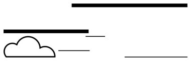 Kalın yatay çizgileri olan bulut hareket ya da akış olduğunu gösteriyor. Teknoloji, iletişim, hava durumu, ilerleme, basitlik, bağlantı, yenilik için idealdir. Düz basit metafor