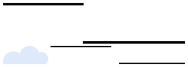Mavi bulut ve beş yatay siyah çizgi uzunluğu değişiyor. Bağlantı, iletişim, basitlik, minimalizm, teknoloji, yapı, akış için ideal. Düz basit metafor