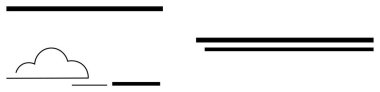 Soyut bulut ve yatay çizgiler minimalist bir siyah-beyaz manzara tasarımı yaratır. Sanatsal basitlik, modern markalaşma, yaratıcı projeler, web tasarımı, doğadan esinlenilmiş kavramlar için ideal
