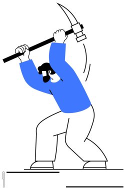 Salıncak kullanan işçiler, el işçiliğini, çabayı, verimliliği, madenciliği, devamlılığı, endüstriyi ve kararlılığı sembolize ediyor. Çalışma ahlakı ve düz metafor için ideal.