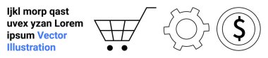Alışveriş arabası, ayarlar için teçhizat, ve e-ticaret, teknoloji ve finans alanında anahtar kavramları gösteren dolar madeni paralar. Çevrimiçi alışveriş için ideal, teknik destek, dijital arayüzler, bütçe
