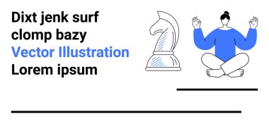 Satranç şövalyesi ve bireysel meditasyon birleşik ellerle zihinsel odaklanma ve stratejiyi iletir. Farkındalık, strateji, denge, akıl sağlığı, kararlar, kurumsal planlama, basit iniş için ideal