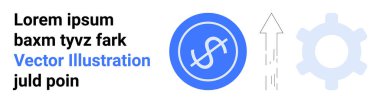 Mavi daire içinde dolar işareti, yukarı doğru ok ve dişli dış hat. İş, yenilik, finans, büyüme, optimizasyon, strateji, ekonomik planlama için ideal basit iniş sayfası
