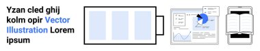 Batarya ikonu, grafik ve grafikli veri analizleri, akıllı telefon dijital kitabı. Teknoloji, üretkenlik, eğitim, enerji verimliliği, analitik, bilgi sade iniş sayfası için ideal