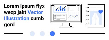 Masaüstü monitöründe grafikleri olan bir panelde kalp simgesi olan dijital bir defter var. Veri görselleştirme, analitik, iş stratejisi, sağlık izleme, eğitim, raporlama için ideal