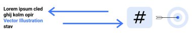 Okları hedefe yönlendiren, odak ve bağlantıyı vurgulayan üstveri etiketi sembolü. Dijital pazarlama, sosyal ağ, hedefleme, iletişim, yaratıcılık, yenilik ve basit