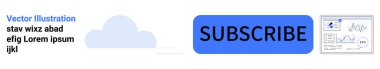 Bulut ve analitik gösterge paneli simgeleriyle kalın mavi abone tuşu. Pazarlama, teknoloji, web tasarımı, iş, analitik, e-posta kampanyaları için ideal, basit iniş sayfası