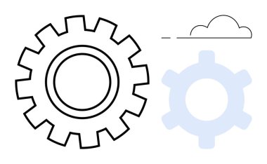 Basit ana hatlı teçhizat ve minimalist tasarıma sahip soluk bulut mühendislik, teknoloji ve yenilik kavramlarını çağrıştırıyor. Endüstri için ideal, bulut hesaplama, sistemler, süreç, takım çalışması, geliştirme