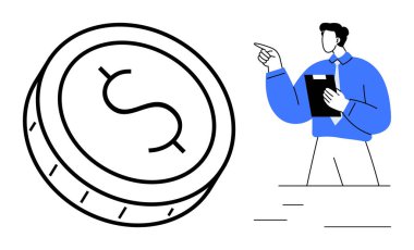 Profesyonel klasör servetin simgesi olan büyük paralara işaret ediyor. Finans, ekonomi, planlama, strateji, yatırım, büyüme ve yönetim için ideal. Asgari düz metafor