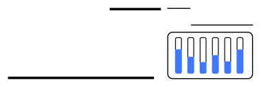 Dikdörtgen kutuda değişen mavi seviyeli dikey çubuk grafiği, temiz tasarım çizgileri. Analiz, raporlama, finans, veri bilimi, eğitim, iş panelleri, basit iniş sayfası için ideal