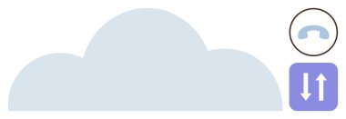 Telefon iletişimi ve veri transferi simgeleriyle modern bağlantıyı sembolize eden bulut şekli. Bulut hesaplama, veri transferi, iletişim, teknoloji, ağ, iş, bilişim için ideal