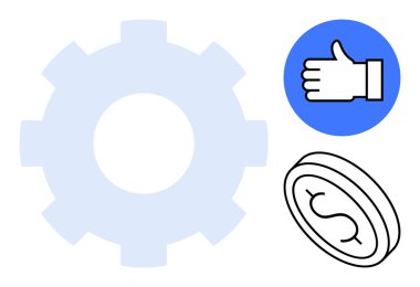 Vites sembolü, mavi çemberde onay ve dolar parası verimliliği, başarıyı ve parasal başarıyı vurguluyor. İş stratejisi, finans, üretkenlik, yatırım takım çalışması hedefi için ideal