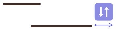 Yukarı ve aşağı ok içeren mor bloklu iki yatay çizgi artı sağ köşeli ok işlem akışını gösteriyor. İşlem yönetimi, iş akışı, değişim, veri transferi için ideal