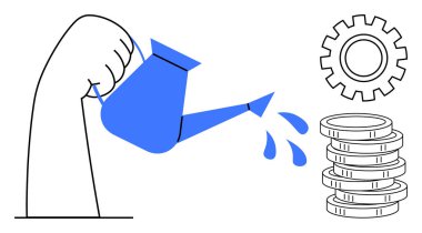 El ele tutuşmak suyu madeni paralara dökebilir, zenginliği, büyümeyi ve yatırımı temsil eder. Finans, iş, üretkenlik, ekonomi ve yenilik geliştirme için ideal