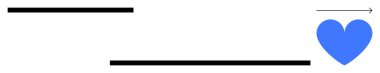 Yatay siyah çizgiler ve mavi bir kalp ile sağa doğru bir ok. Sağlık hizmetleri, ilişkiler, büyüme, pozitiflik, iletişim, rehberlik, duygusal bağlantı için ideal