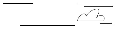 Hareketi temsil eden yatay ve dinamik çizgilerle sadeleştirilmiş bulut. Hava durumu, minimalizm, dijital kavramlar, soyut sanat, markalaşma, web tasarımı, sunumlar ve basit bir iniş sayfası için ideal