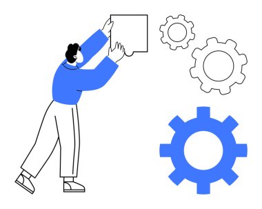 Çeşitli vites ögelerinin yanında münferit yapboz parçaları, işbirliğini, stratejiyi ve yeniliği sembolize ediyor. Takım çalışması, problem çözme, süreç verimliliği, proje yönetimi, strateji için ideal