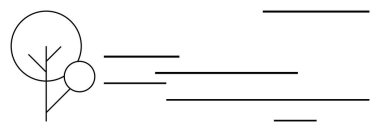 Dairesel yaprak ve çapraz rüzgar çizgileriyle basit ağaç tasarımı hareket, doğa ve sakinliği akla getiriyor. Çevre, büyüme, sürdürülebilirlik, eko-dostluk, mevsimler, minimalizm için ideal