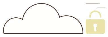 Güvenli asma kilitli bulut veri güvenliğini, gizlilik korumasını ve bulut deposunu temsil ediyor. Teknoloji, siber güvenlik, veri yönetimi, şifreleme, çevrimiçi güvenlik, bulut hesaplama için ideal