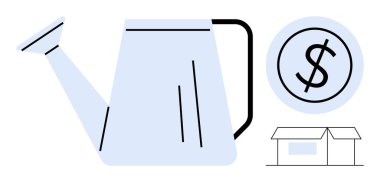 Sulama madeni para ve ev ile eşleşen metaforik büyüme yatırım, tasarruf, iş geliştirme, gayrimenkul, mali planlama, girişimcilik ve yenilik anlamına gelebilir