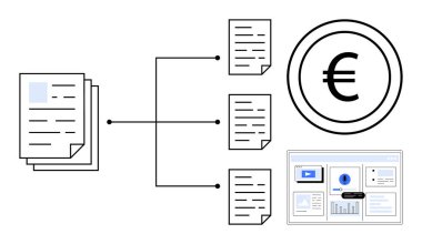 Mali kayıtlar, veri temsili ve raporlarla ilgili yığılmış belgeler. Finans, analitik, karar verme, iş akışı, içerik yönetimi verimliliği için ideal. Basit düz