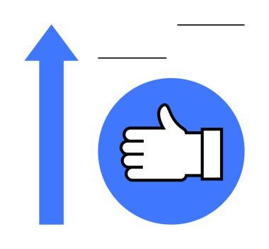 Mavi ok, dairesel arka planda, olumlu gelişmeyi ve pozitifliği simgeleyen bir işaret. Motivasyon için ideal, takım çalışması, başarı, büyüme, başarı, markalaşma, basit iniş sayfası