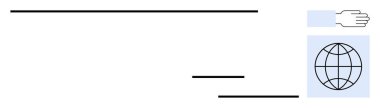 Bir küre ve minimalist tarzda uzatılmış bir elin yer aldığı soyut bir kompozisyon. Küresel iletişim, ağ oluşturma, bağlantı, hayır kurma, uluslararası projeler, web tasarımı, basit daire