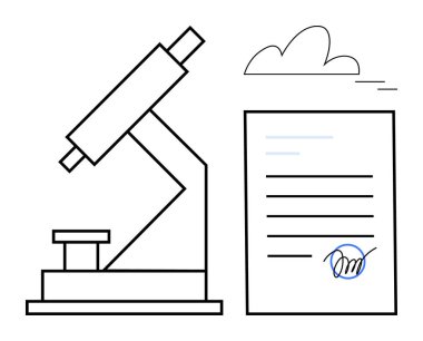 Mikroskop, araştırma, veri doğrulama ve güvenin yanında. Eğitim, bilim, sertifika, teftiş, eğitim anlaşmaları yayınları için ideal. Basit düz metafor