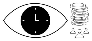 Saat sembollü göz zaman yönetimini simgeler, madeni paralar maddi değeri yansıtır ve insan simgeleri de takım çalışmasını ve topluluğu temsil eder. Üretkenlik, ekonomi, işbirliği, kaynak için ideal