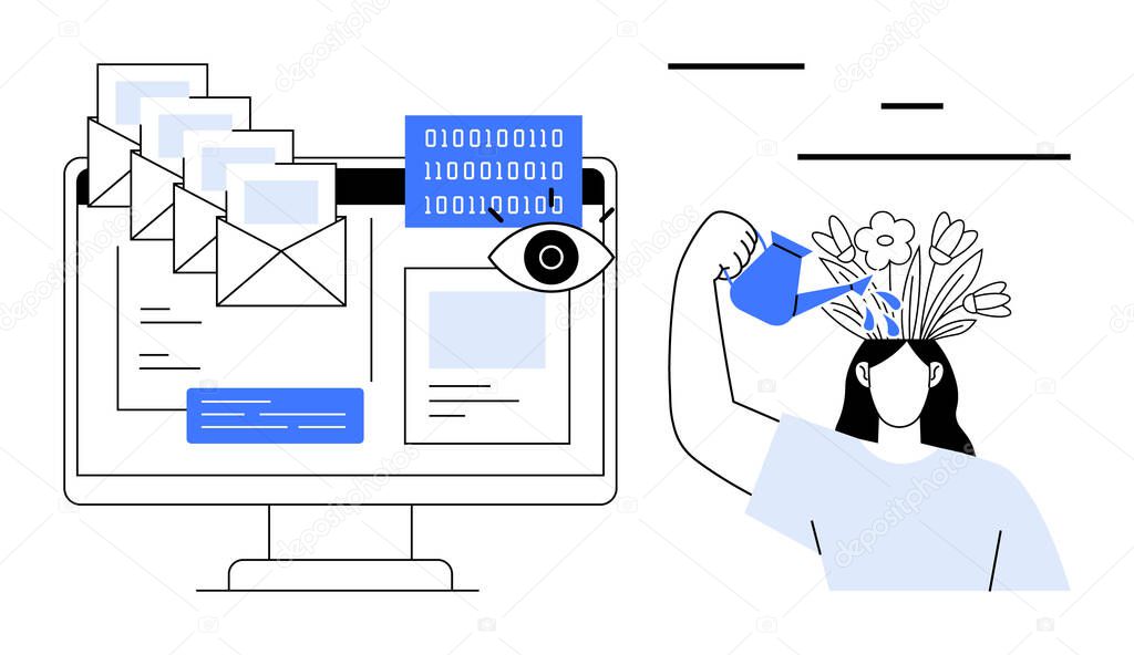 Computer Screen Emails Binary 826204360 - WDRFree Vector illustration of Computer Screen Emails Binary 826204360
