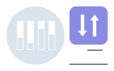 Veri analizini, karşılaştırmayı, değerlendirmeyi ya da ilerleme ölçümünü sembolize eden çeşitli seviyelerde ve yukarıdan aşağıya oklu bar tablosu. Analiz, büyüme, karar verme ve performans takibi için ideal