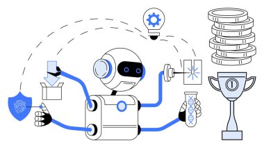 Robot görevlerini yerine getirirken DNA testini, verileri kontrol etmeyi, fikirler yaratmayı ve siber güvenliği sağlamayı başarıyor. Yenilik, otomasyon, bilim, araştırma yapay zekası için ideal. Basit düz