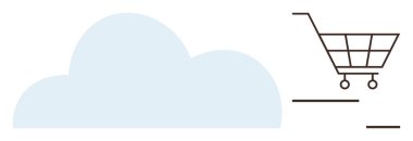 Bulut ve minimalist alışveriş arabası dijital ticareti, bulut hesaplamasını ve çevrimiçi perakende satışını ön plana çıkarıyor. E-ticaret, teknoloji, mobil uygulamalar, lojistik, pazarlama, yenilik için ideal