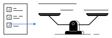Dengeli bir ölçekte sıralanmış tamamlanmış görevlere sahip kontrol listesi organizasyon ve eşitliği görselleştirir. Karar verme, değerlendirme, karşılaştırma, öncelikler, iş akışı, üretkenlik, basit düz